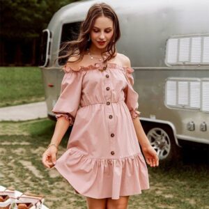 Robe Chic Rose Poudré - S